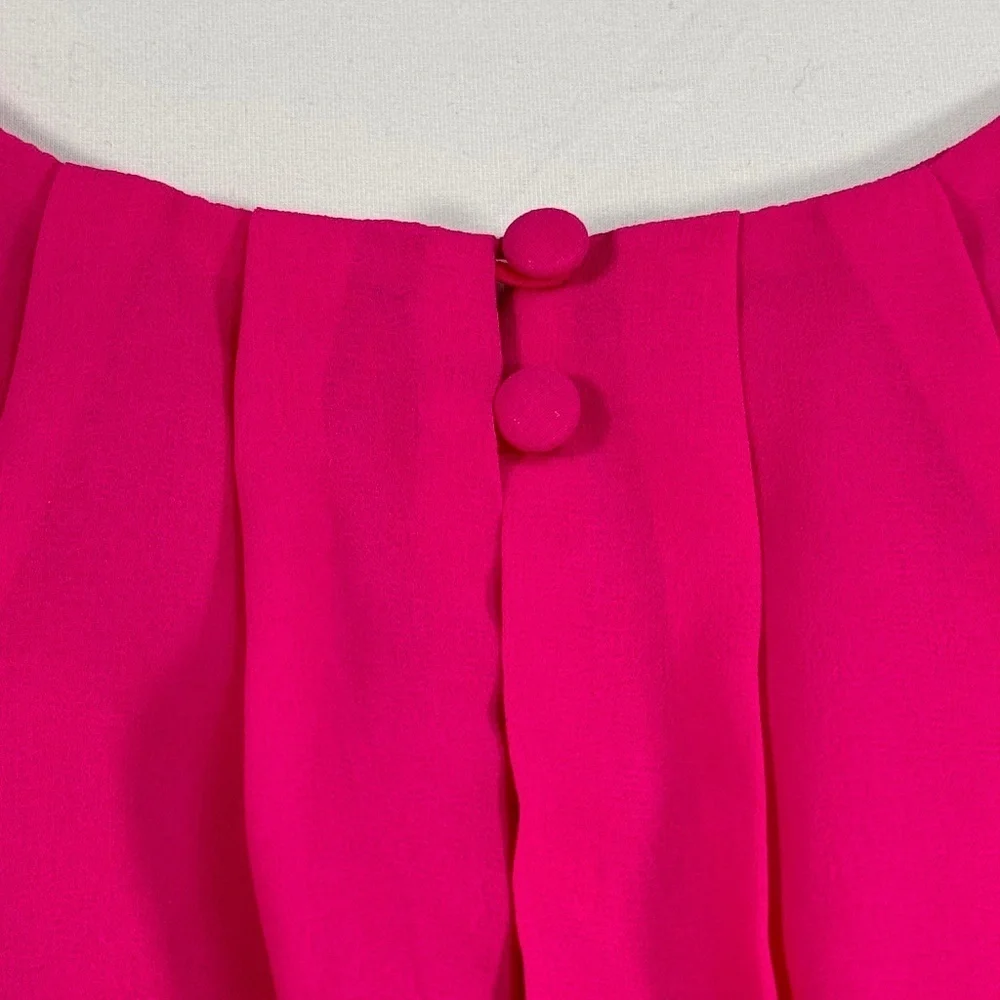 Ya Los Angeles Sleeveless Romper Womens Size Small Hot Pink Pockets Open Back - Picture 12 of 12
